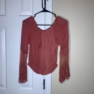 Pink blu pepper escape blouse